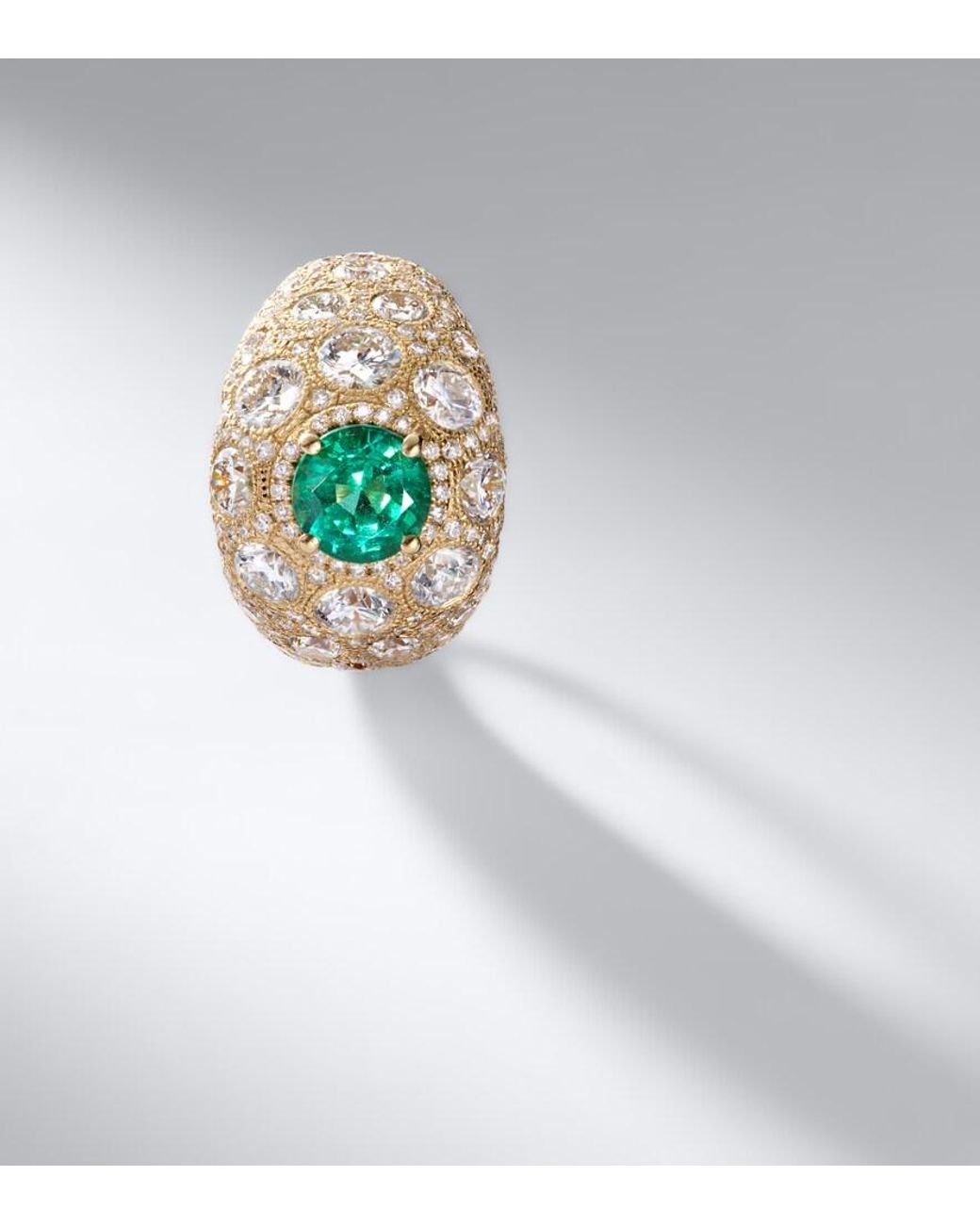 Suzanne Kalan White 18Kt Ring With Diamonds And Emerald
