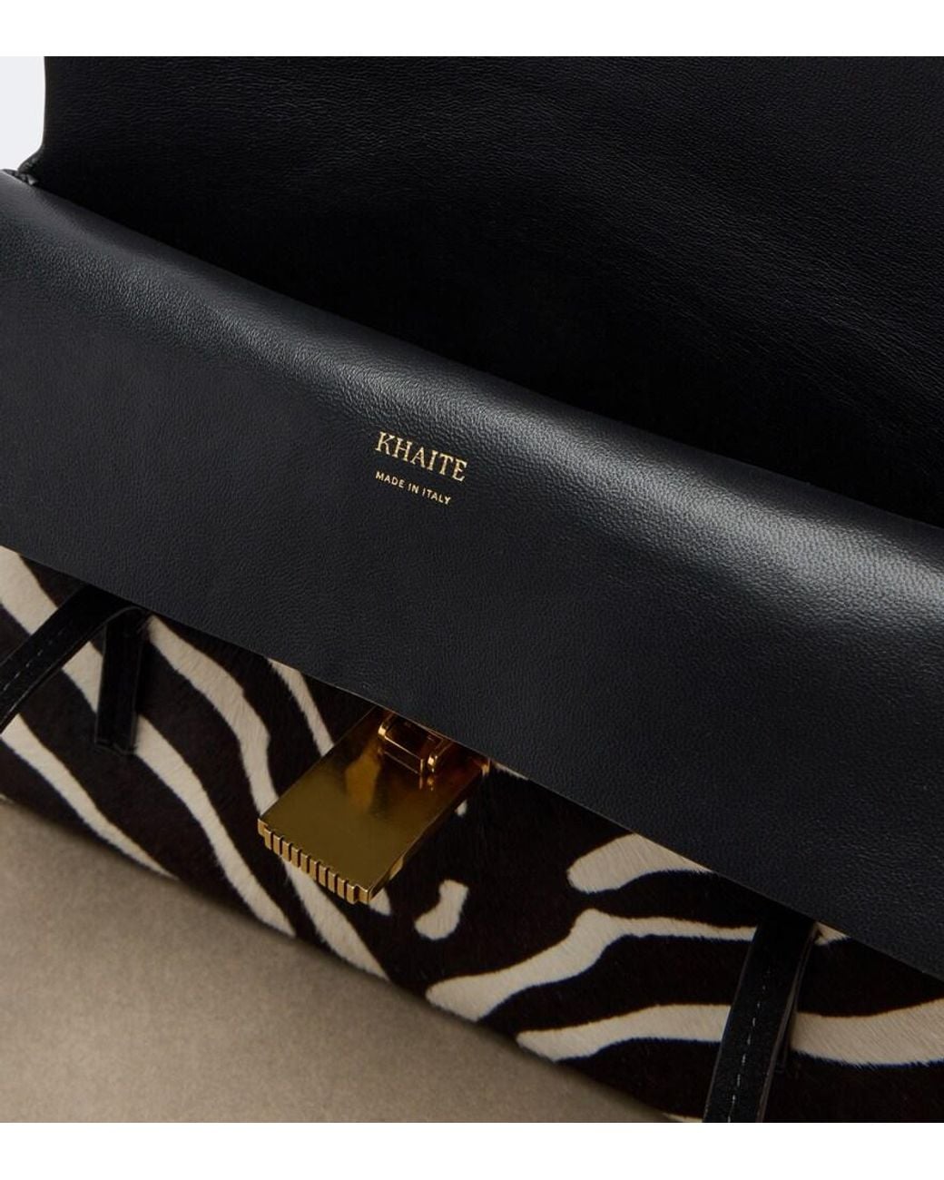 Khaite Black Soft Blake Small Calf Hair Shoulder Bag