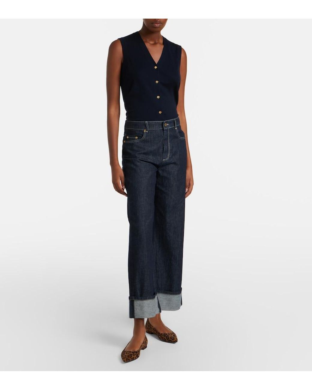Max Mara Blue Wide-Leg Jeans