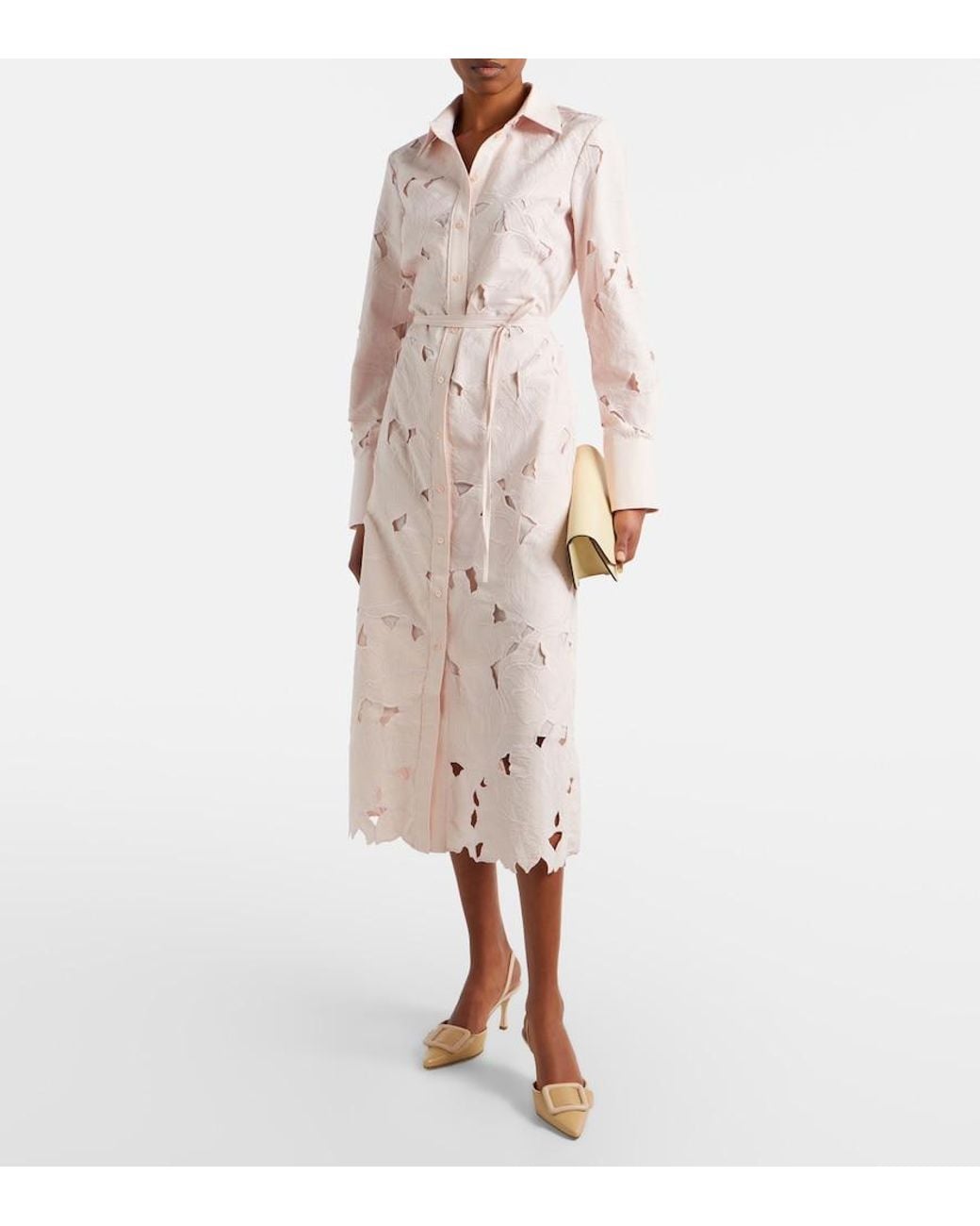 Erdem Natural Guipure Lace Shirt Dress