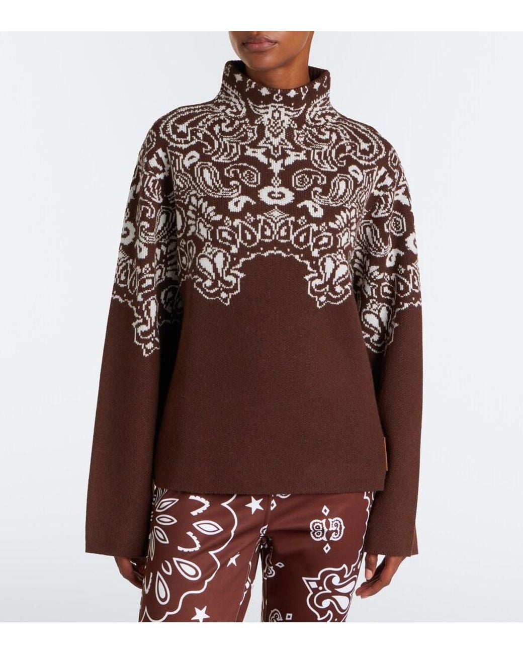 Goldbergh Brown Anshin Knitted Jacquard Sweater