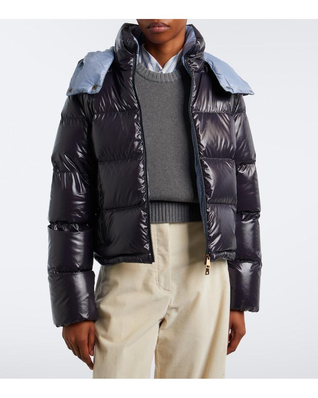 Moncler Blue Niveole Hooded Down Jacket