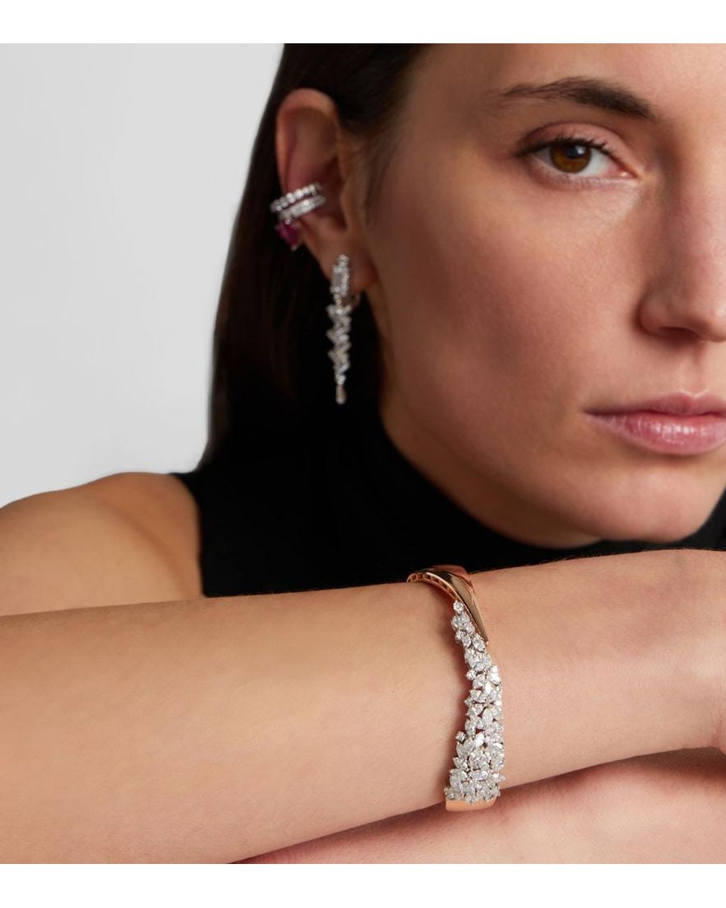 YEPREM White 18Kt Rose And Bracelet With Diamonds