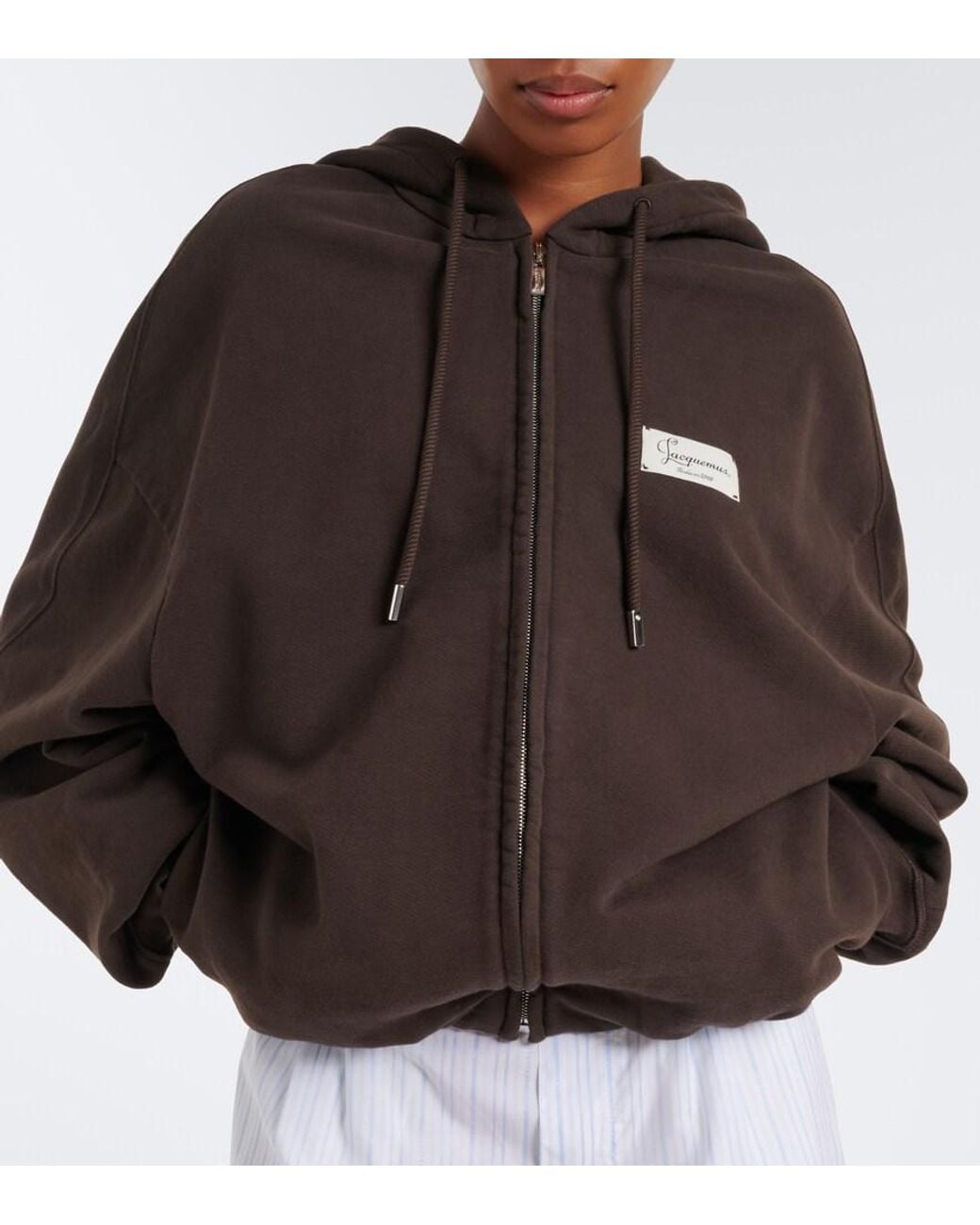 Jacquemus Black Corso Cotton Fleece Zip-Up Hoodie