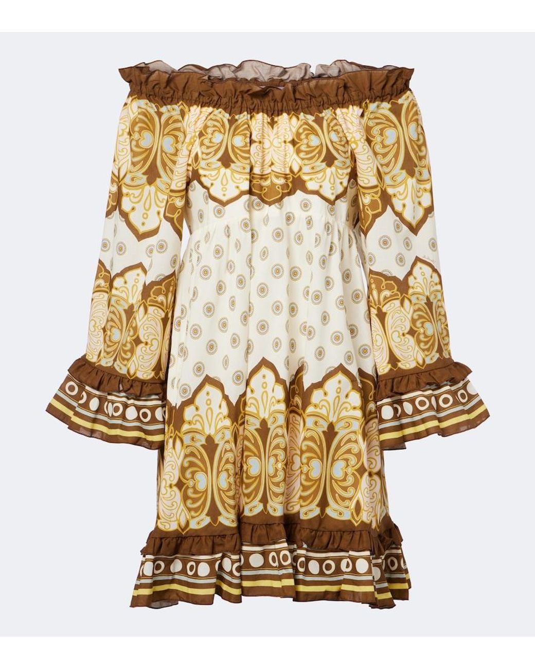 LaDoubleJ Metallic Placee Printed Cotton Minidress