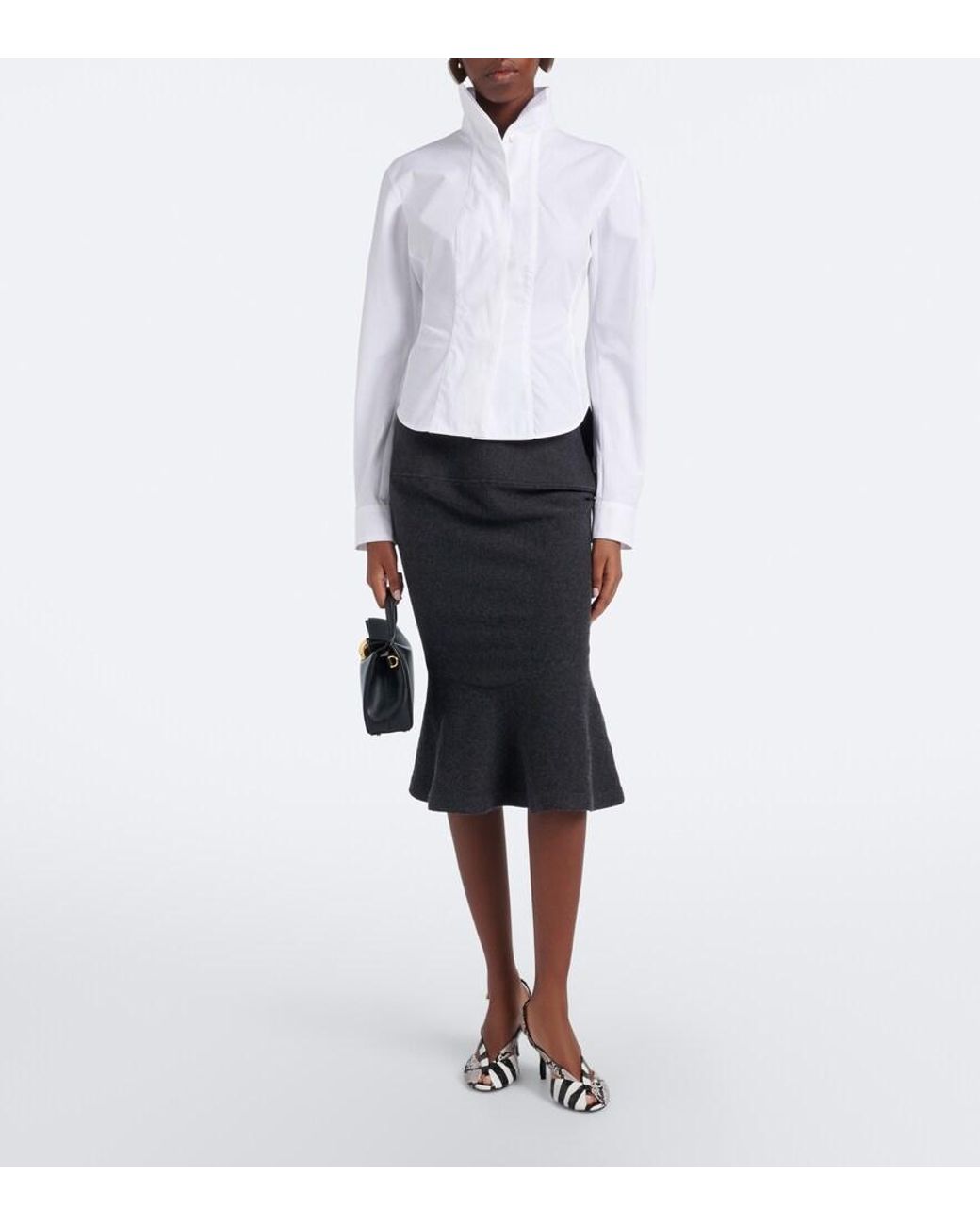 Jacquemus White Tulipe Open-Back Cotton Poplin Shirt