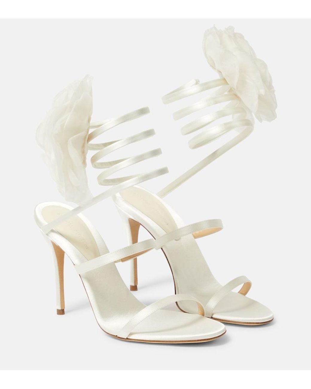 Magda Butrym White Floral-Applique Sandals