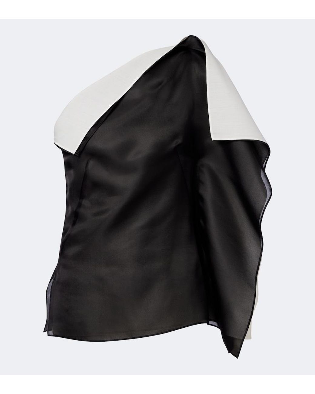 Rohe Black Draped One-Shoulder Silk Top