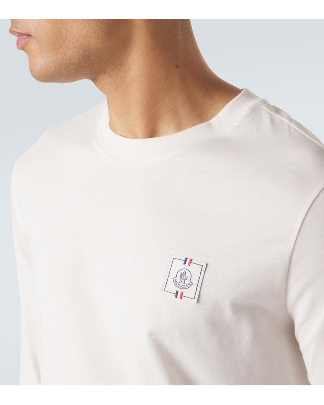 Moncler White Cotton Jersey T-Shirt for men
