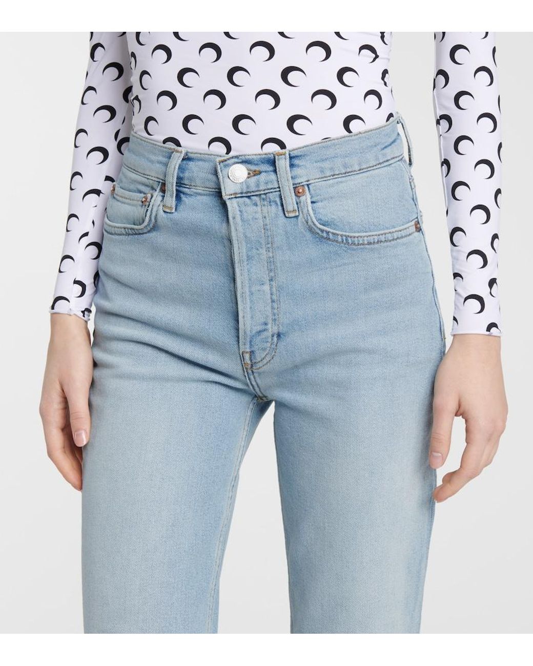 Re/done Blue 90S High-Rise Slim Jeans