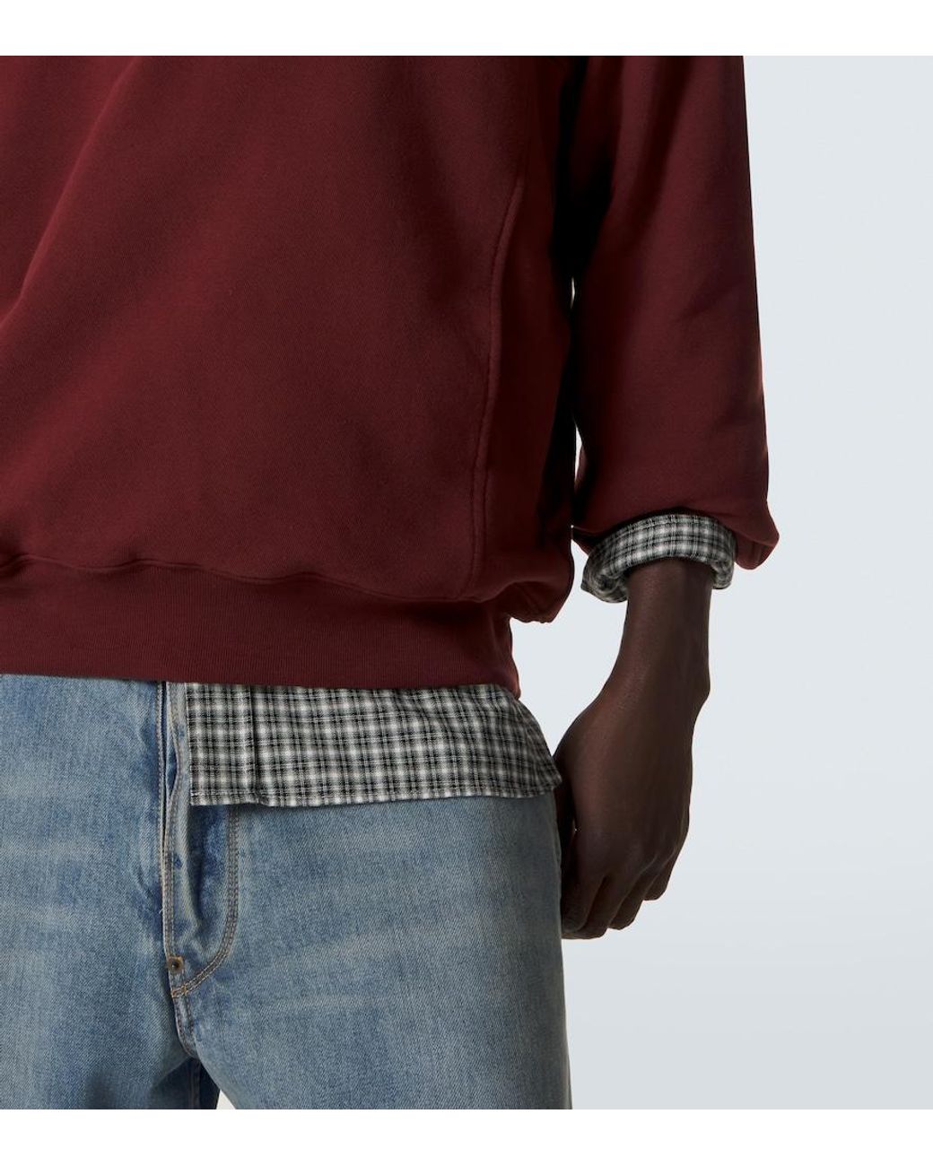 Maison Margiela Red Cotton Jersey Hoodie for men