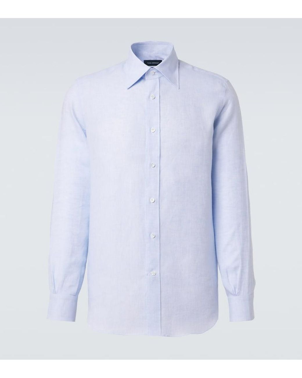 Thom Sweeney Blue Linen Shirt for men