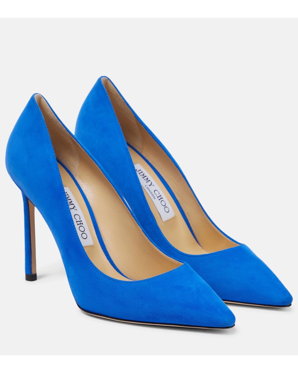 Jimmy Choo Romy 100 Suede Pumps in Blue | Lyst