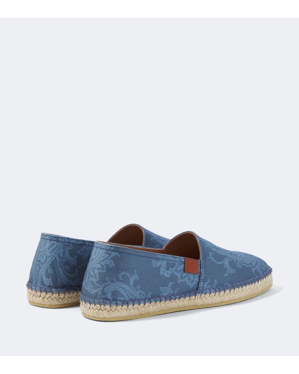 Etro Blue Paisley Gabardine Espadrilles for men