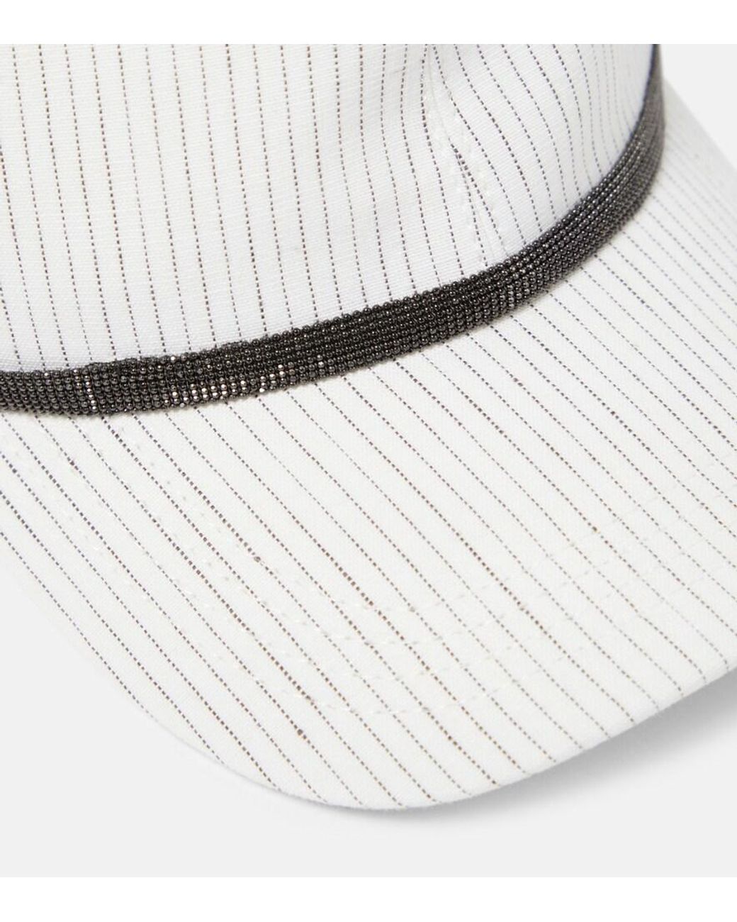 Brunello Cucinelli White Linen And Cotton Baseball Cap