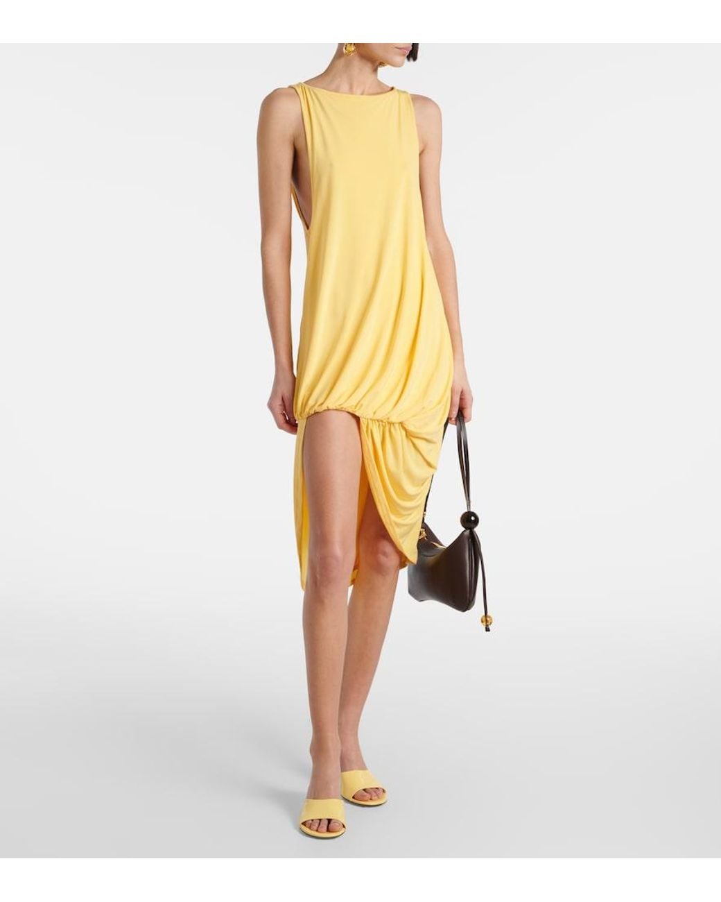 Jacquemus Yellow Peplo Short Dress