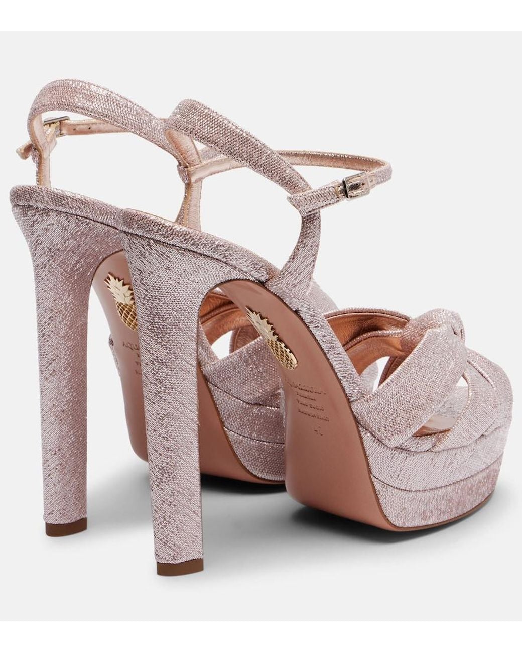 Aquazzura Pink Nina 130 Platform Sandals