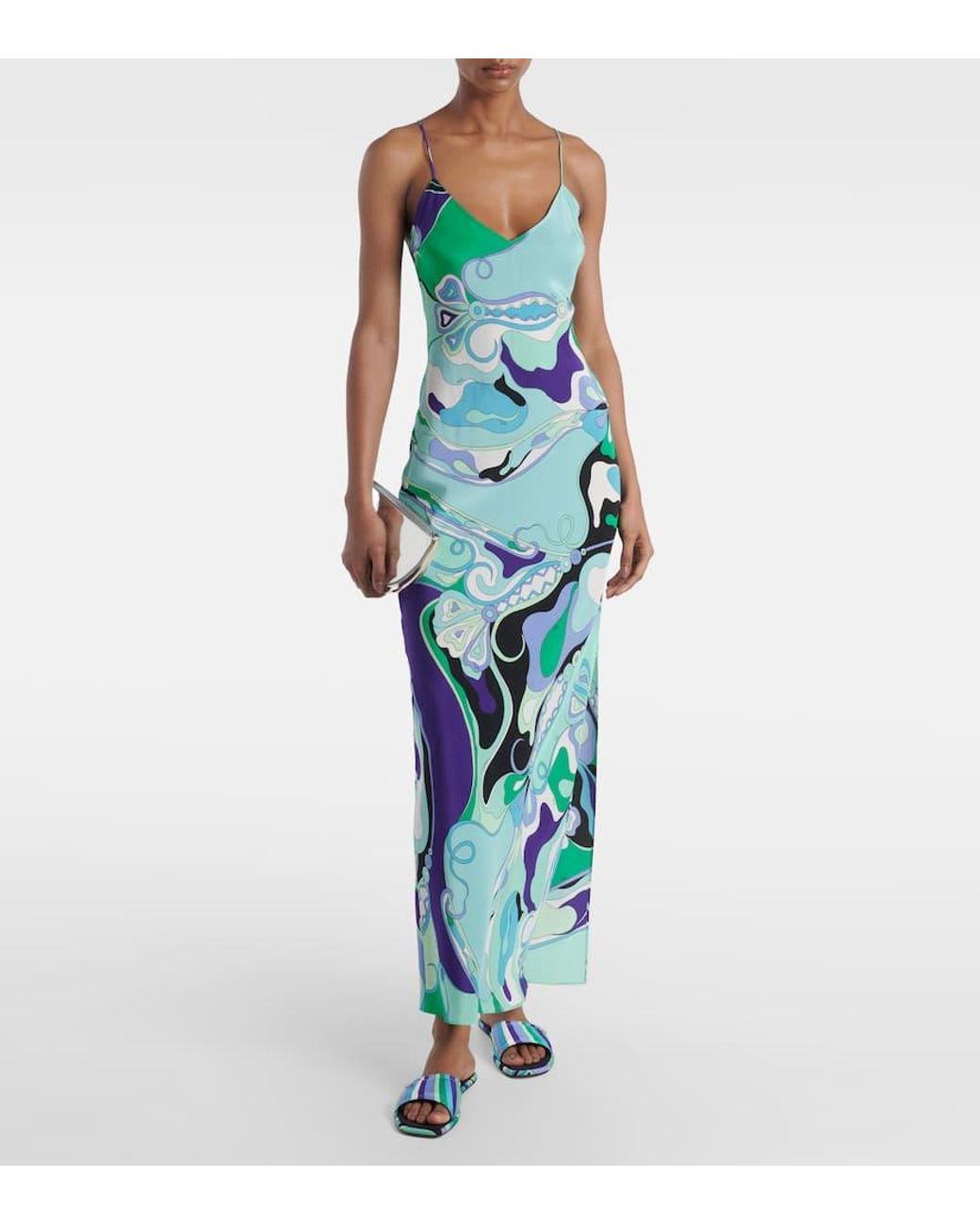 slip hem dress The Amelia Toile Bias Slip Dress