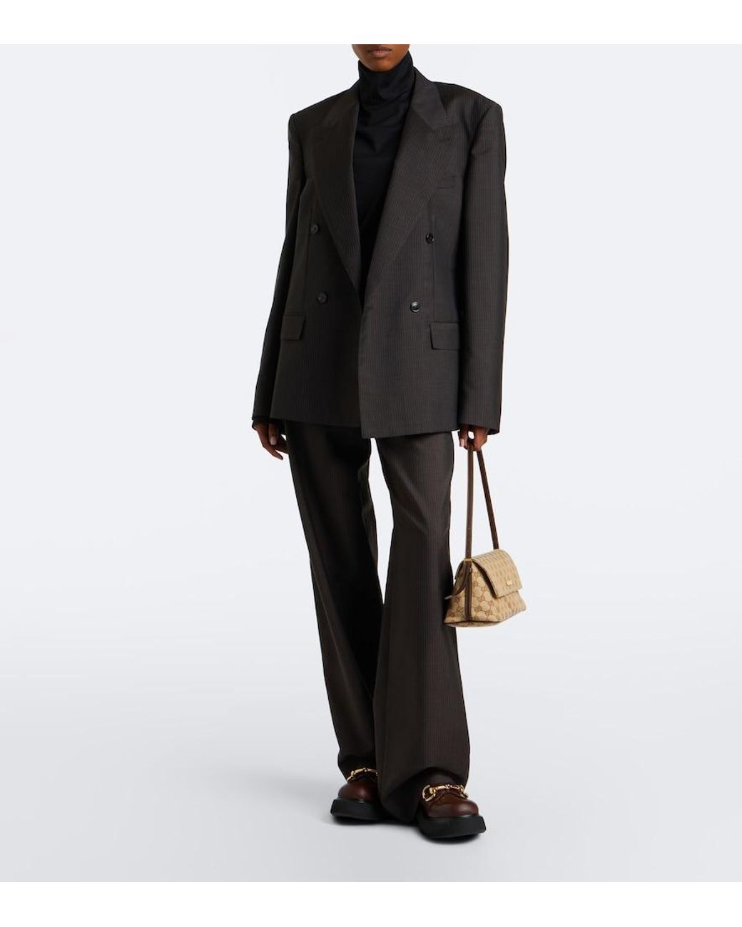 Gucci Brown Brittany Horsebit Leather Platform Loafers