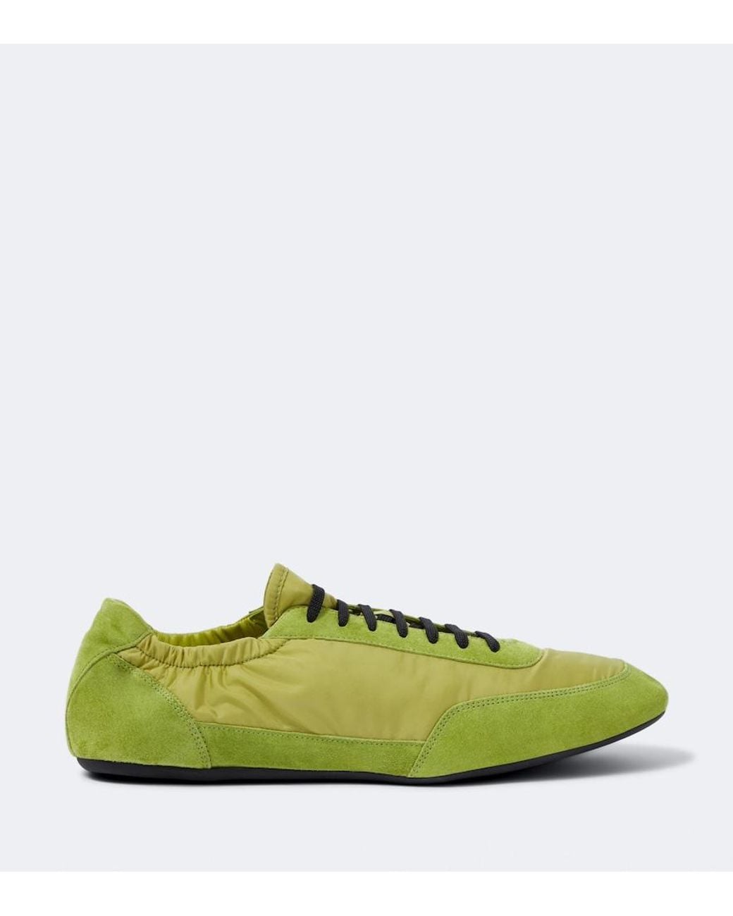 Prada Green Collapse Re-Nylon And Suede Sneakers for men