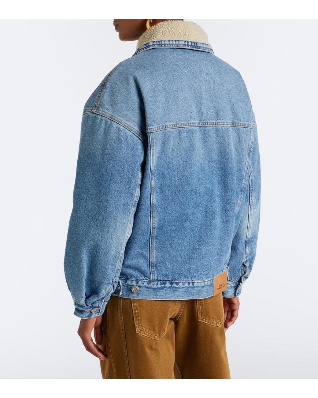 Isabel Marant Blue Pimia Fleece-Trimmed Denim Jacket