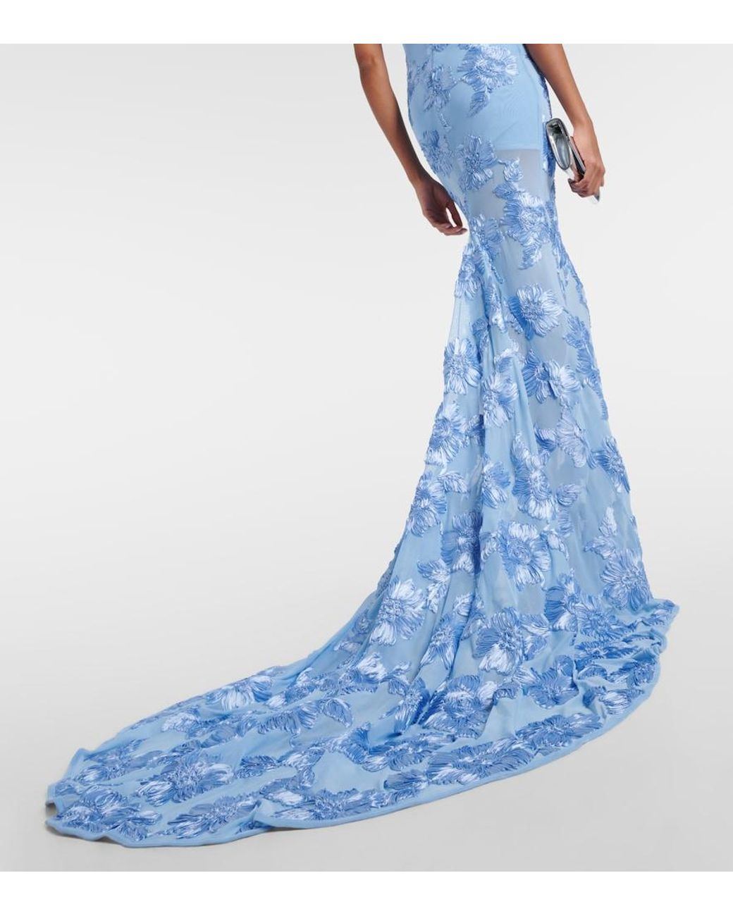 chinese dress ladies Sunflower Light Blue Mesh Maxi Dress - US 12 main image 1