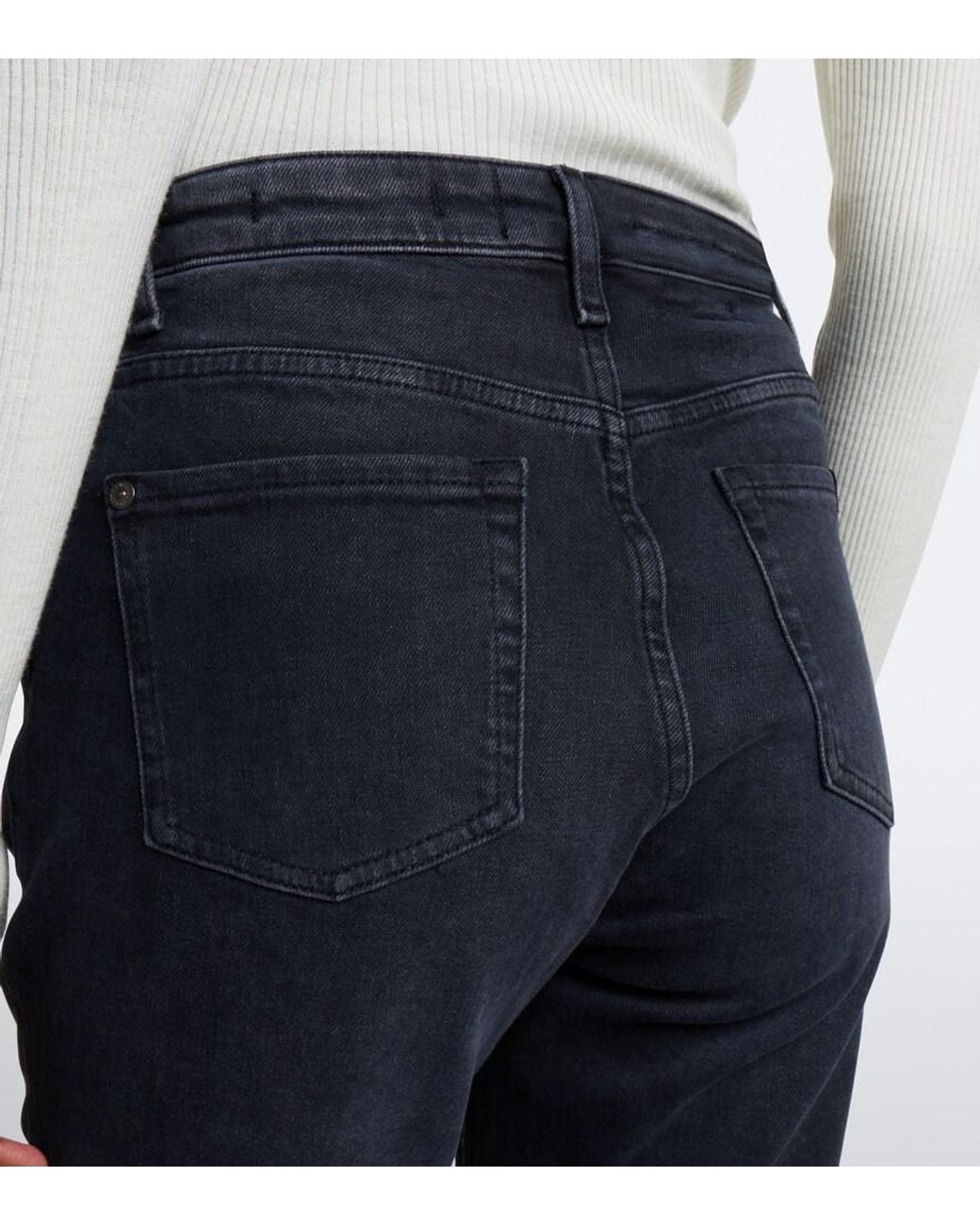7 For All Mankind Blue Faded Straight Jeans