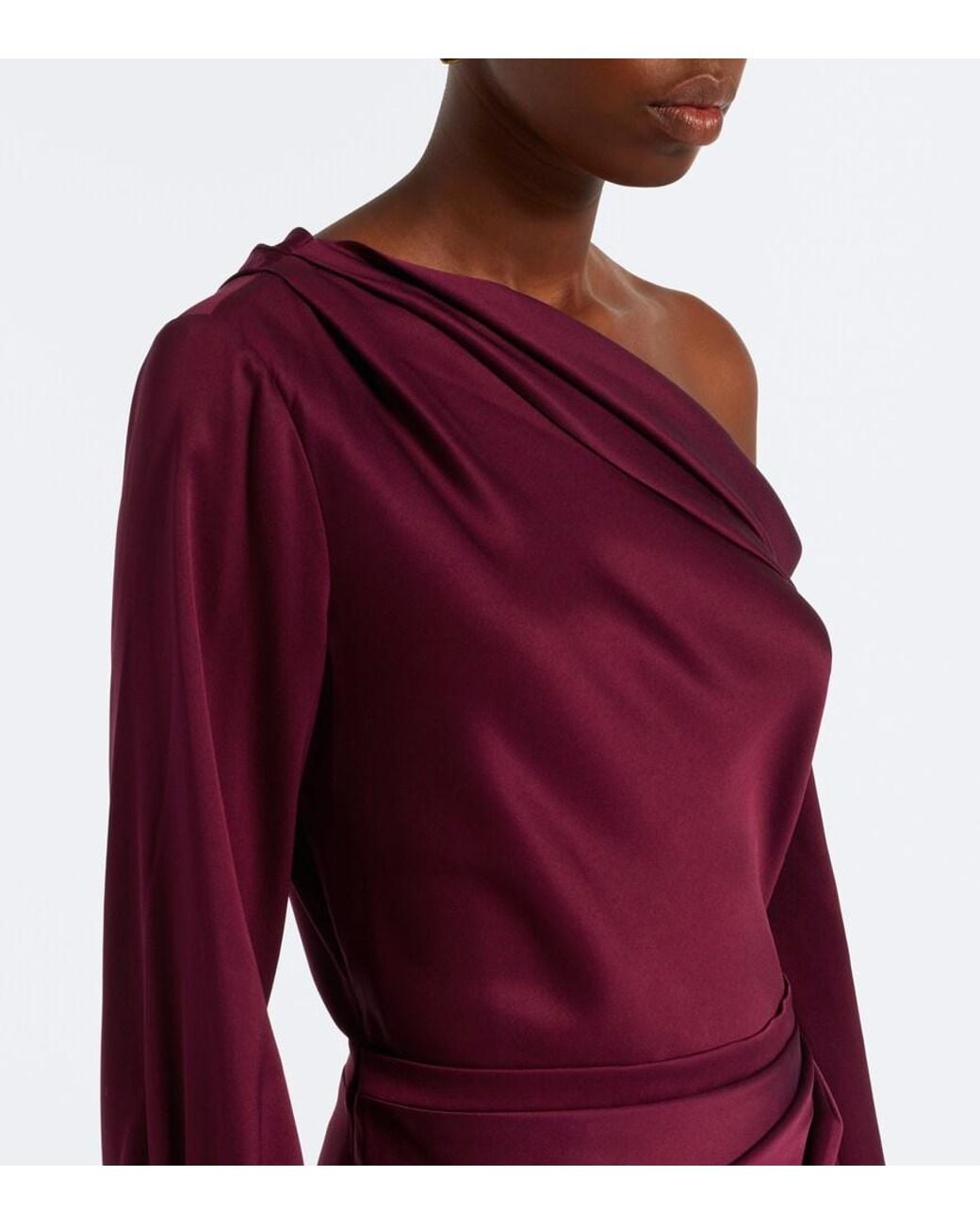 Jonathan Simkhai Purple Camila Draped Satin Midi Dress