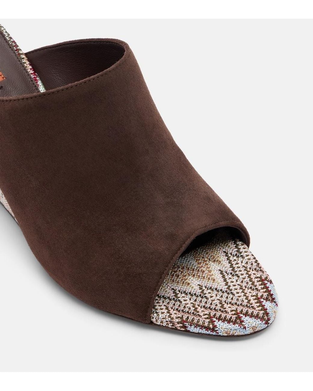 Missoni Brown Mabel Zigzag Suede Wedge Mules