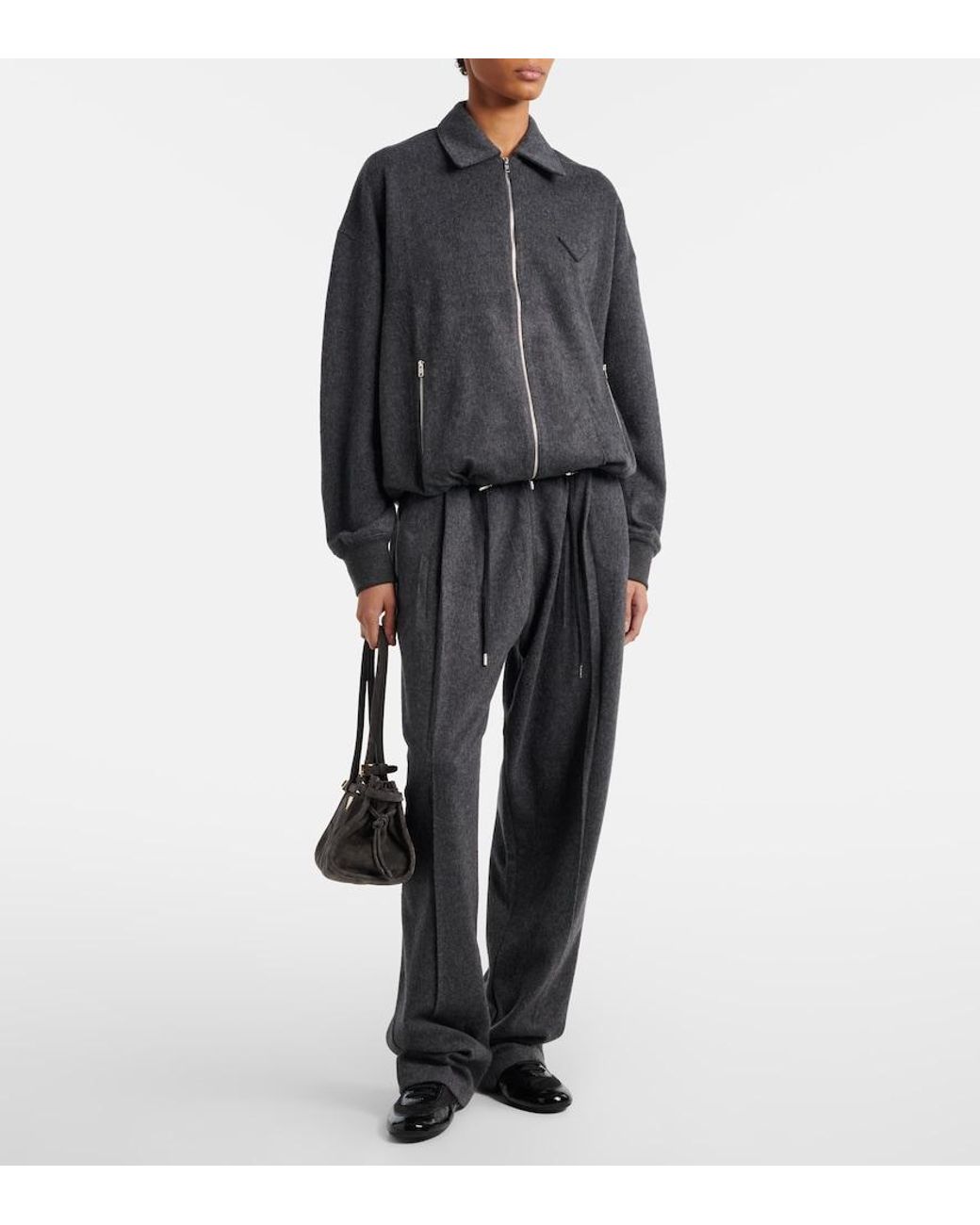 Prada Black Wool And Cashmere Blouson Jacket