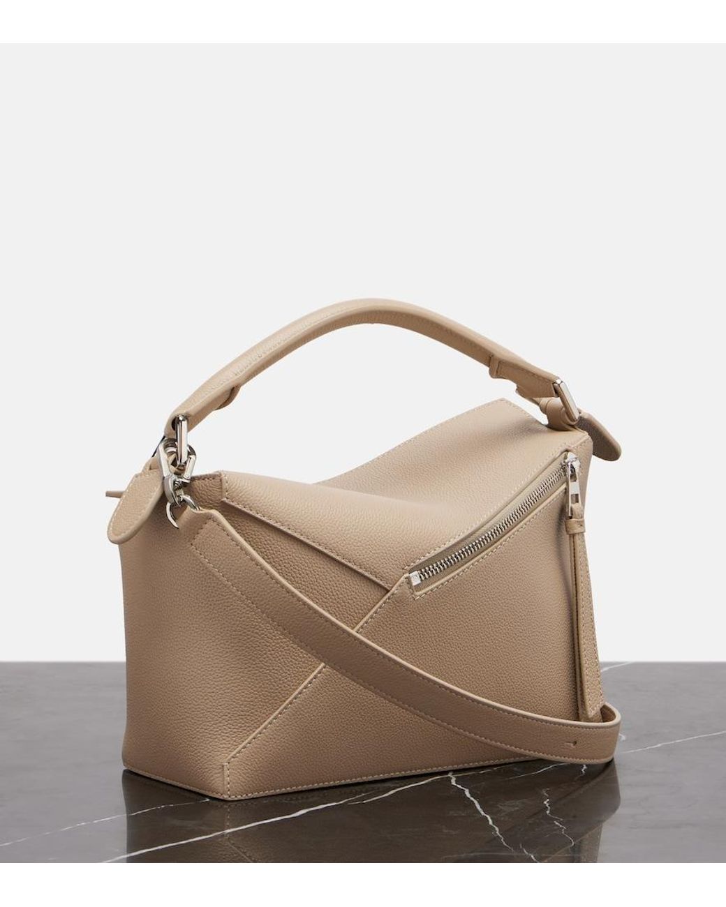 Loewe Natural Puzzle Edge Small Leather Top-Handle Bag