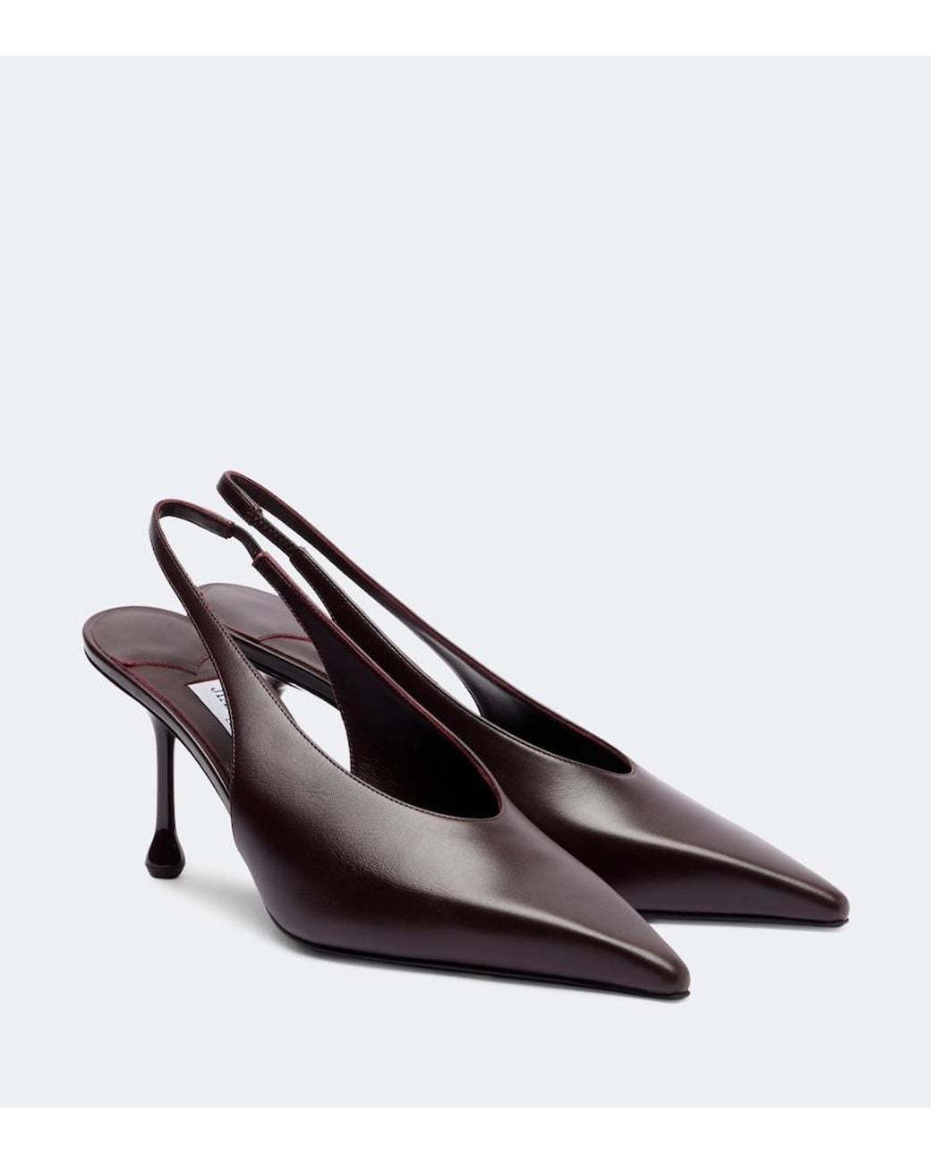 Jimmy Choo Brown Isa 80 Leather Slingback Pumps