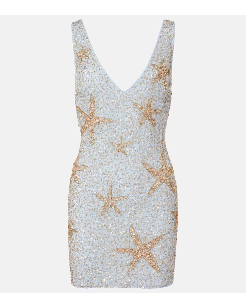 Rixo Blue Christabel Sequined Minidress