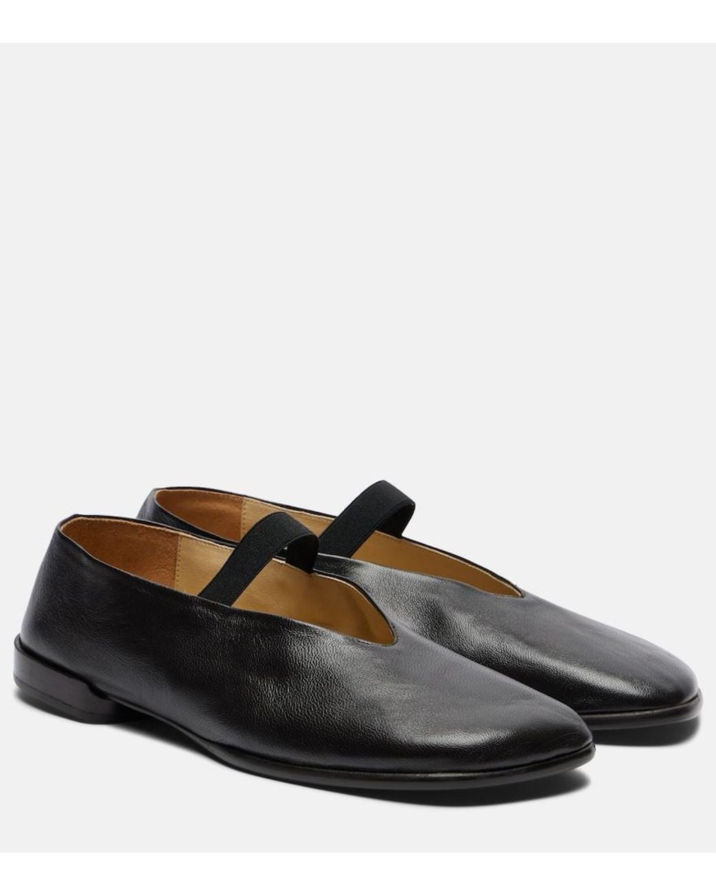 Lemaire Black Glove Leather Ballet Flats