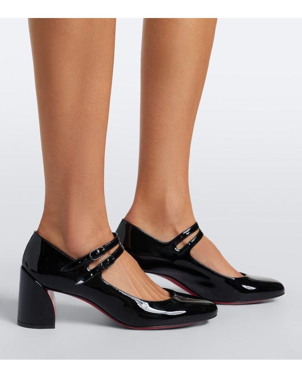 Christian Louboutin Black Miss Jane 55 Patent Leather Pumps