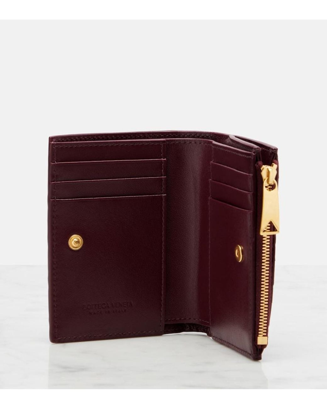 Bottega Veneta Purple Intrecciato Small Leather Wallet