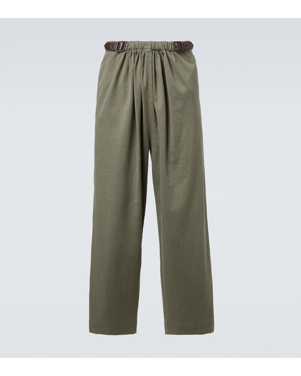 Loewe Green Cotton Belted Trousers for men