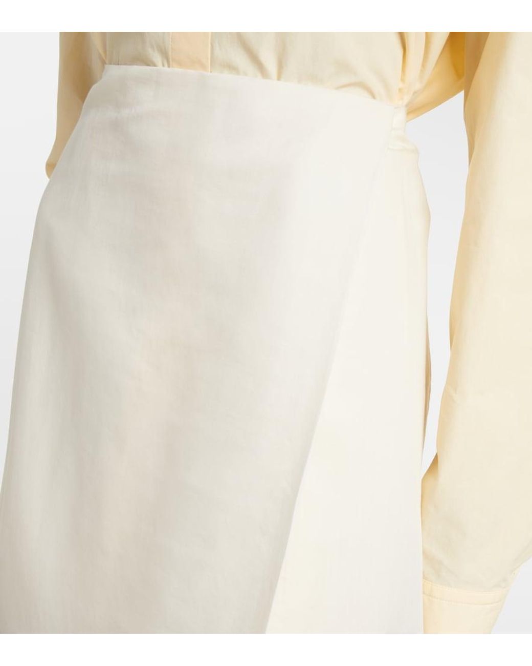 Khaite White Demi Floral Silk And Cotton Midi Skirt