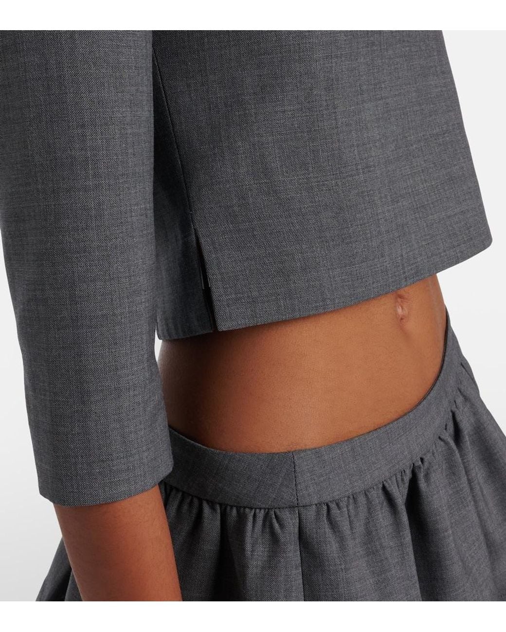 ShuShu/Tong Gray Bow-Detail Cutout Top