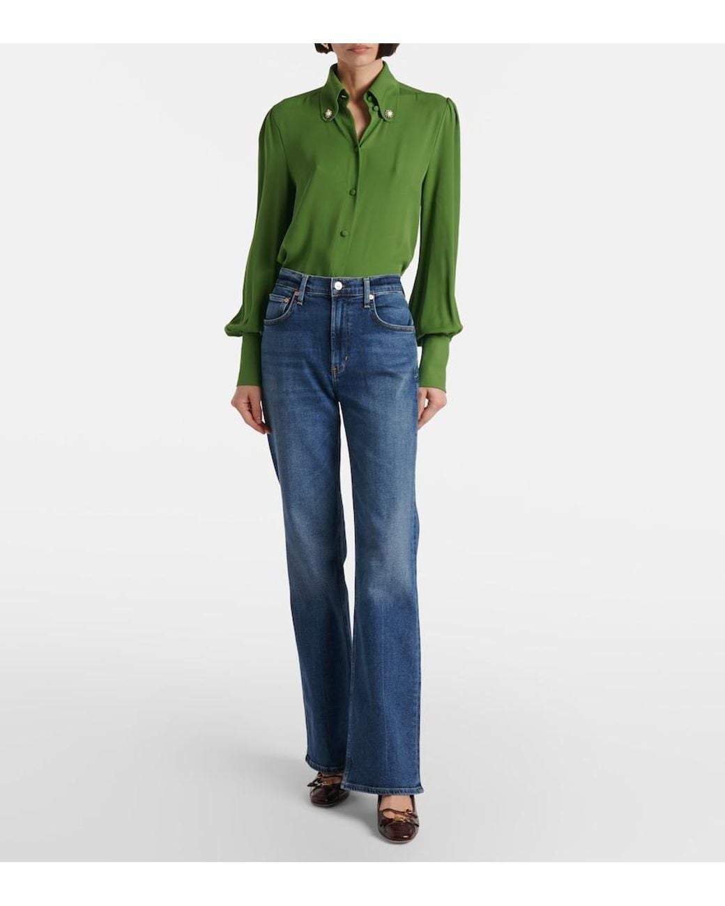 Citizens of Humanity Blue Vidia Mid-Rise Bootcut Jeans