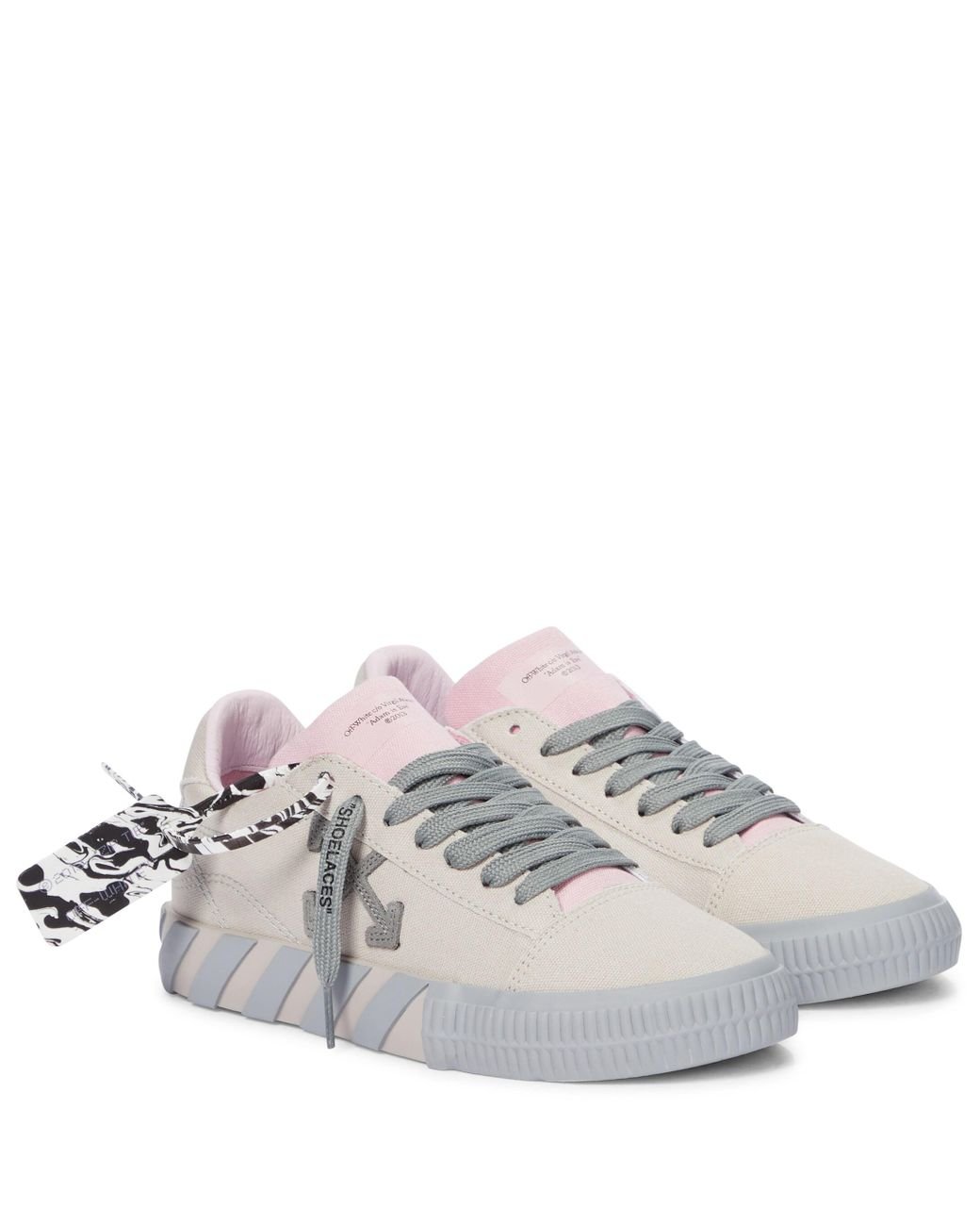 Off-White c/o Virgil Abloh Vulcanized Canvas Sneakers in Natural | Lyst