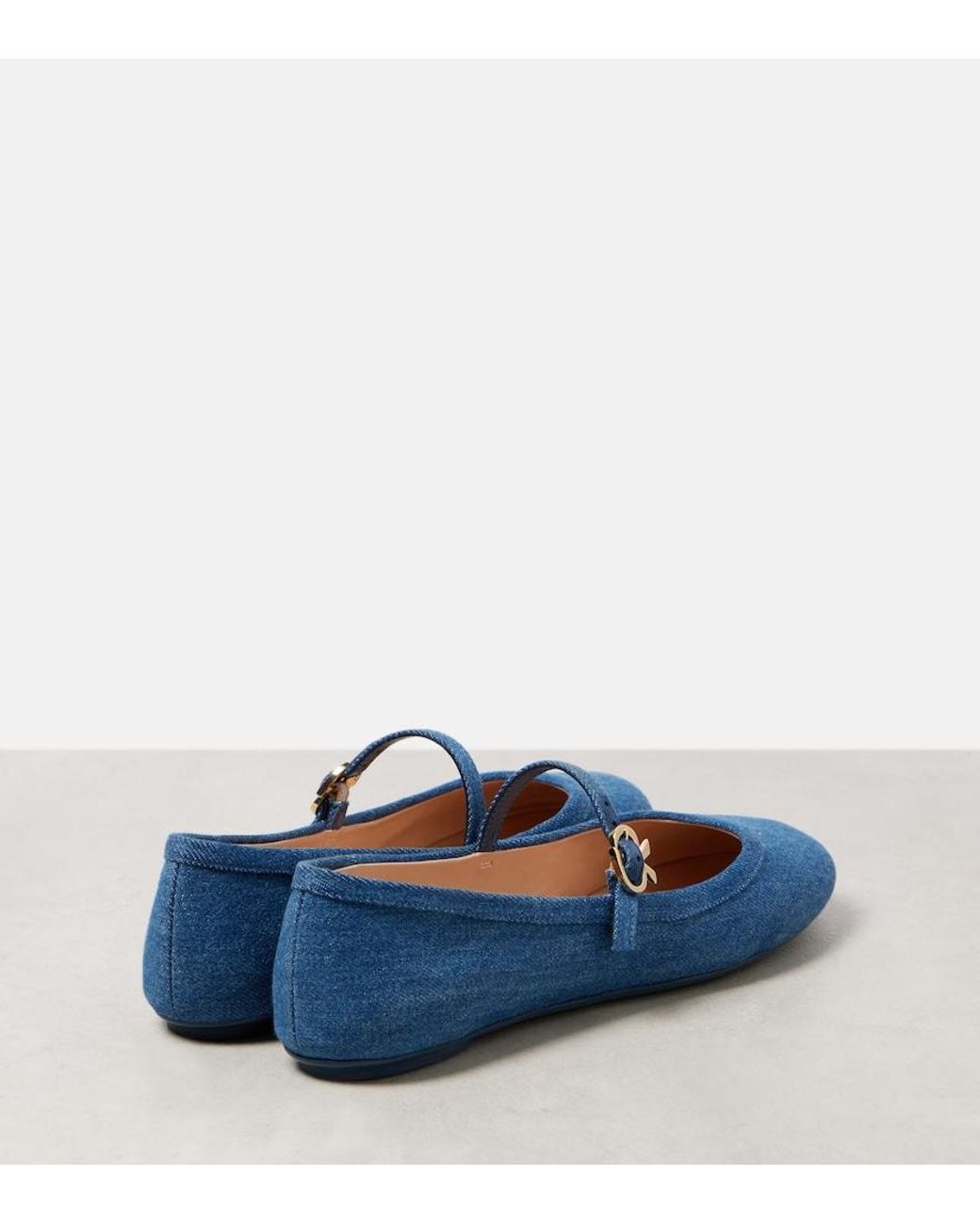 Gianvito Rossi Blue Carla Flat Ballerinas