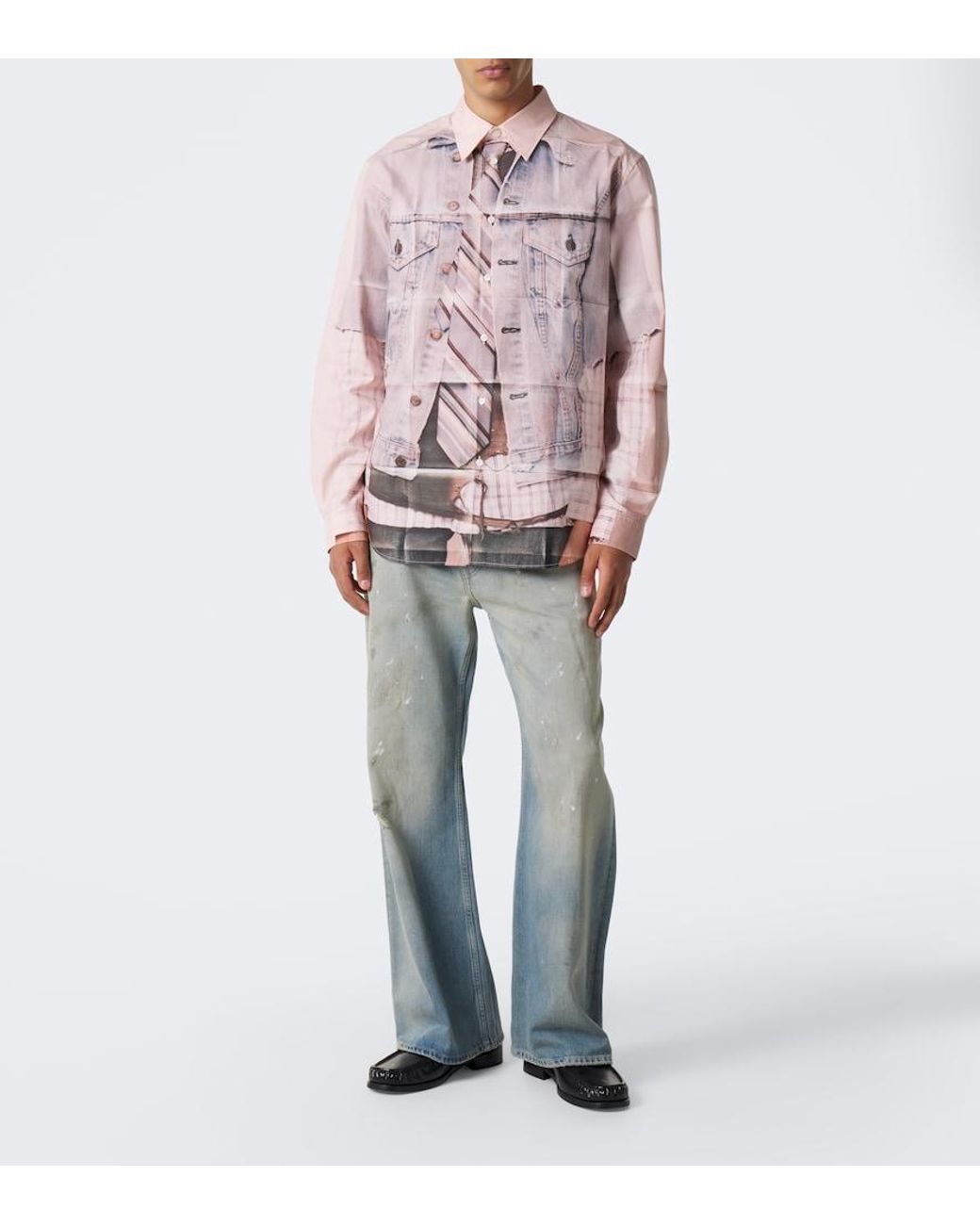 Camicia di Acne in Pink da Uomo