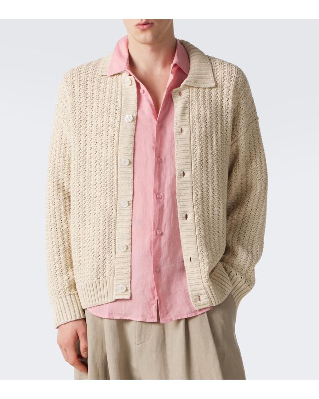 Orlebar Brown Natural Thomas Cotton Cardigan for men
