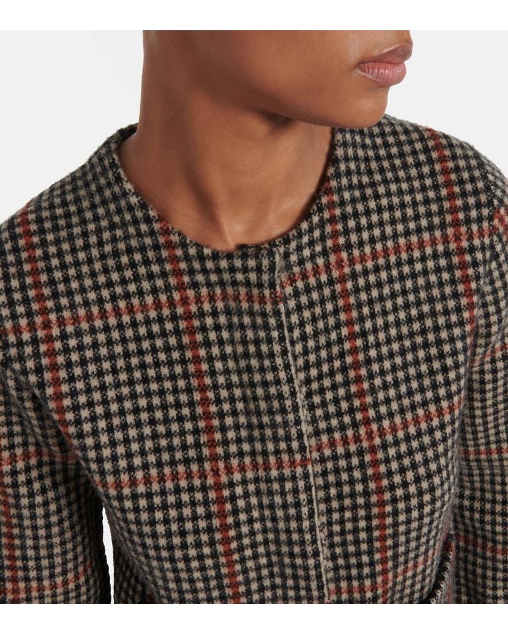 Vince Black Checked Wool Cardigan