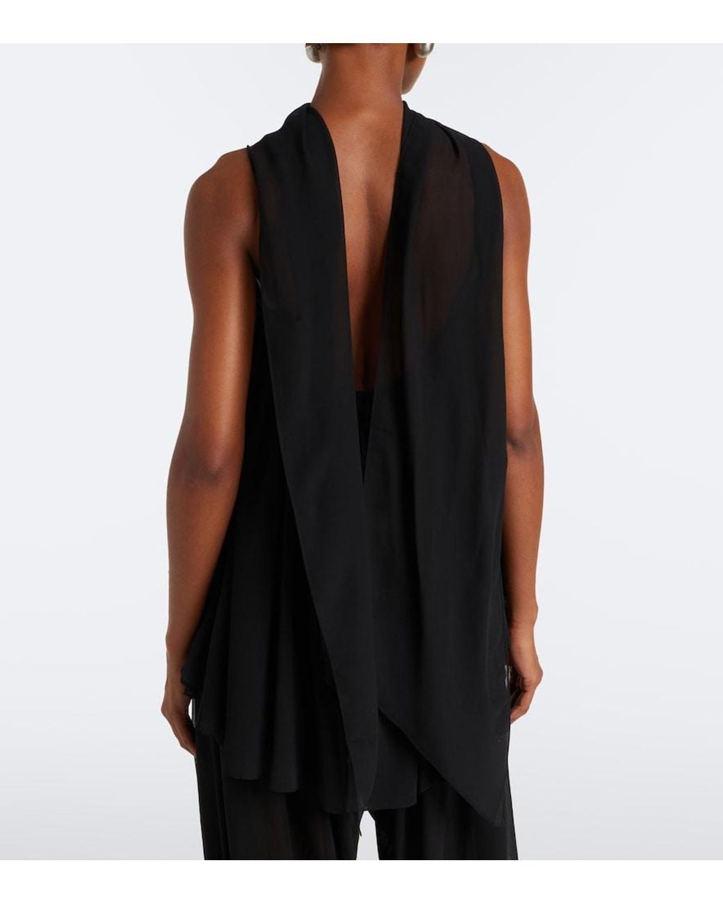 De La Vali Black Agapito Georgette Top