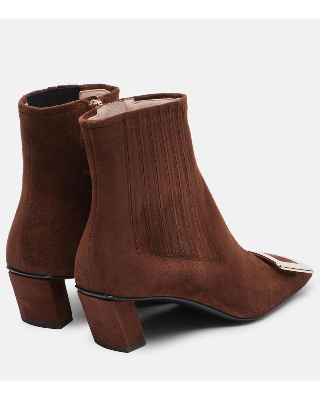 Roger Vivier Brown Belle Vivier 45 Suede Ankle Boots