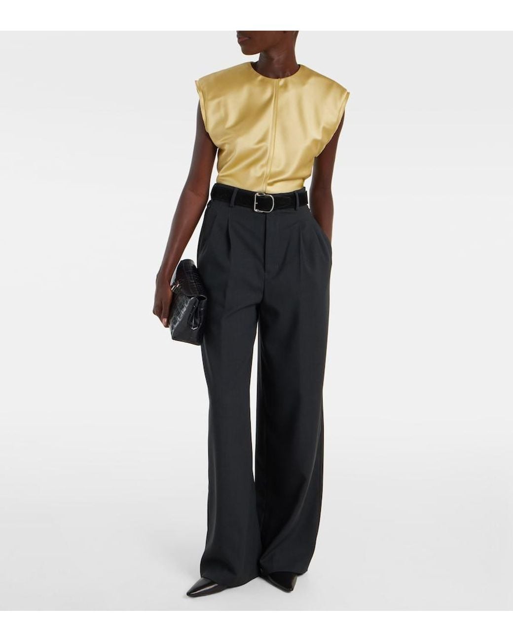 Top En Satin AMI en coloris Metallic