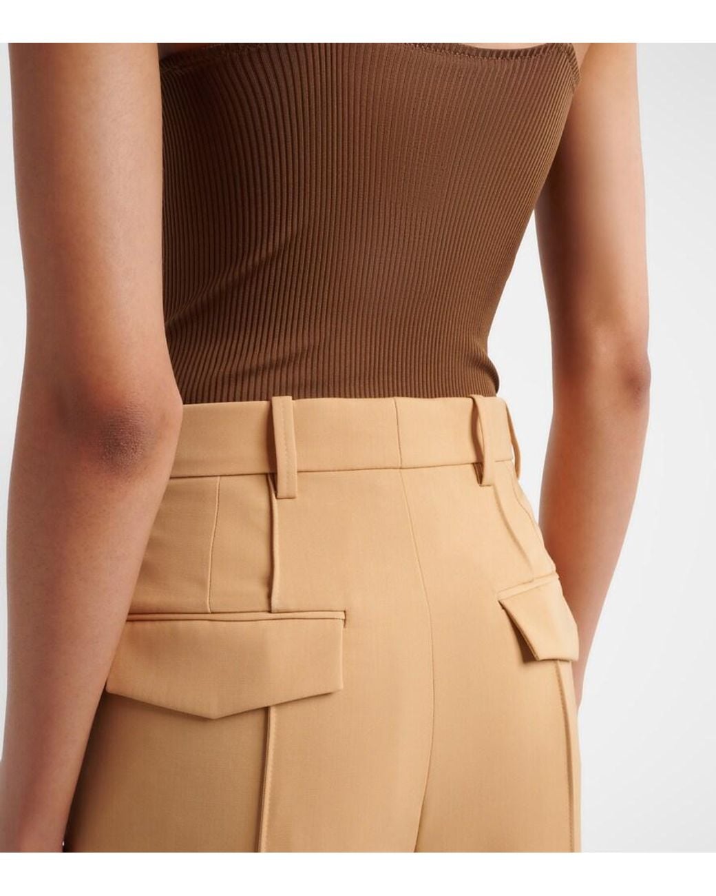 Wardrobe NYC Natural Rhw Wool Wide-Leg Pants