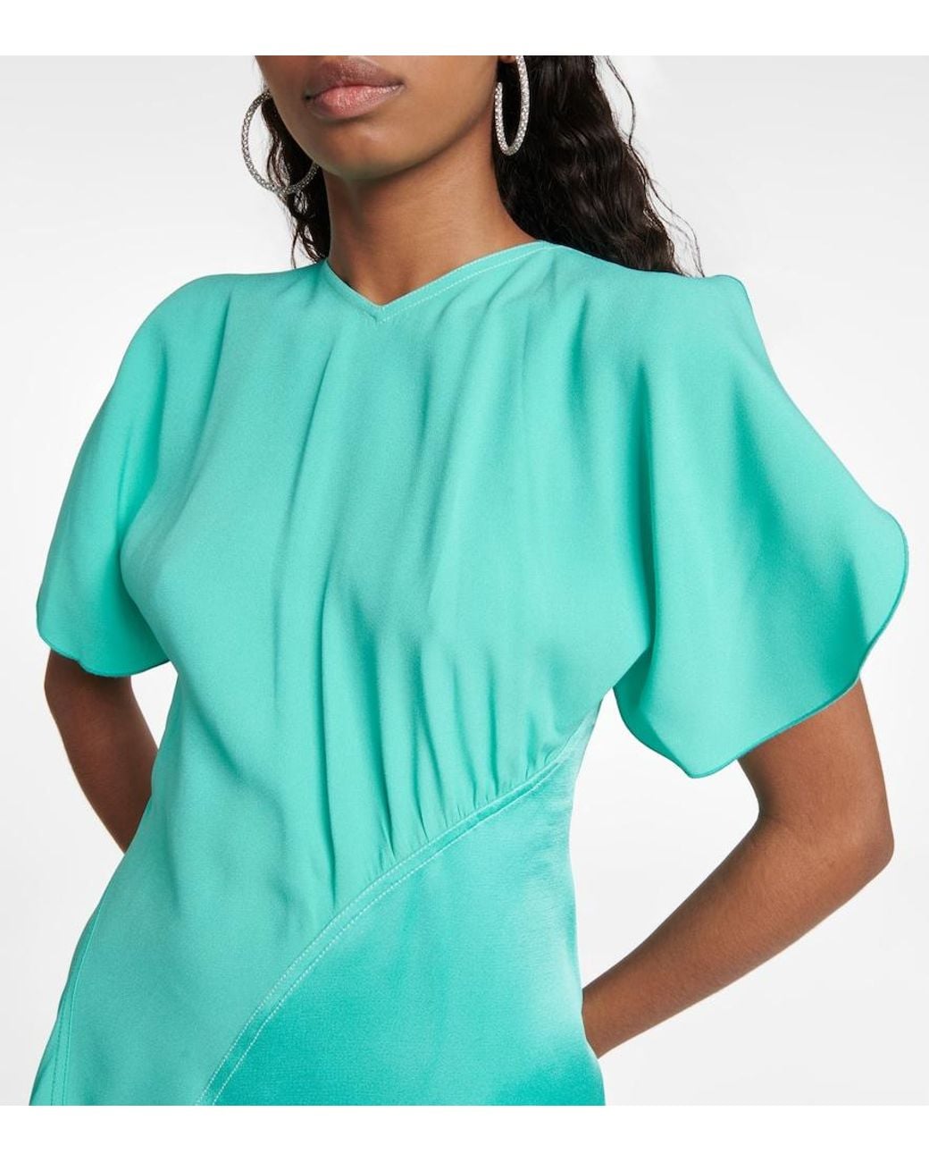 Victoria Beckham Blue Asymmetric Minidress